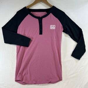 Horrorcore Good Guys Chucky Henley Baseball Tee Size Small Pink Black Raglan